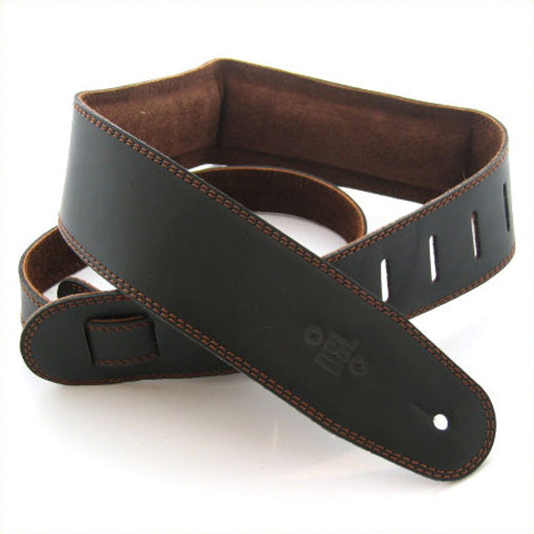 DSL Guitar Strap Leather 2.5" Brown suede backing GES2