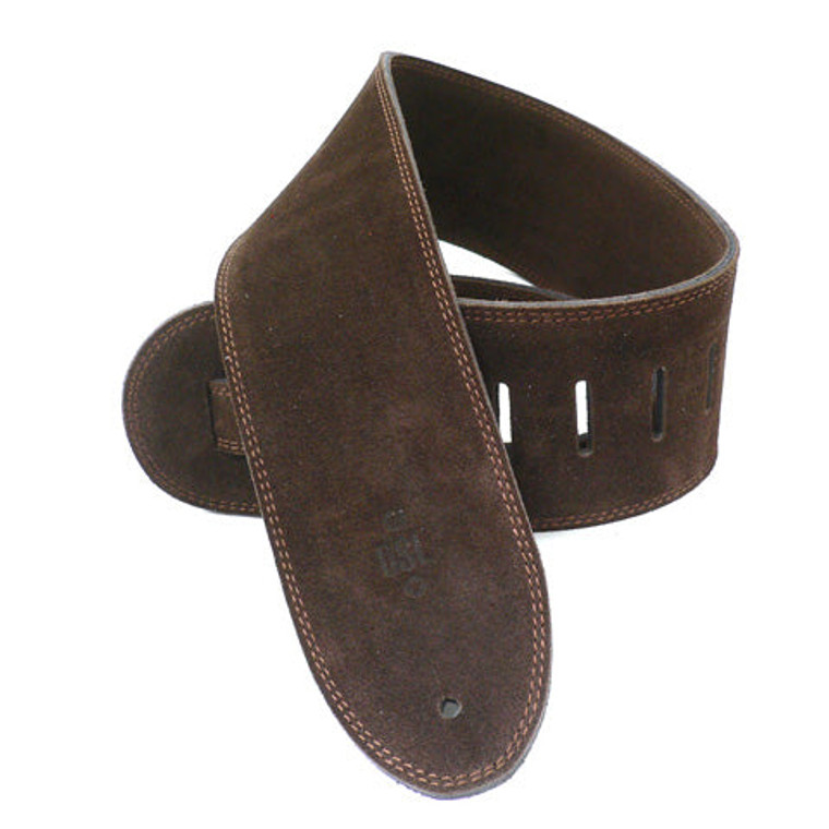 DSL Guitar Strap Leather 3.5" Brown suede leather backing SLS35