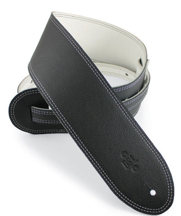 DSL Guitar Strap Leather 3.5" Reversible Straps Black/White DS