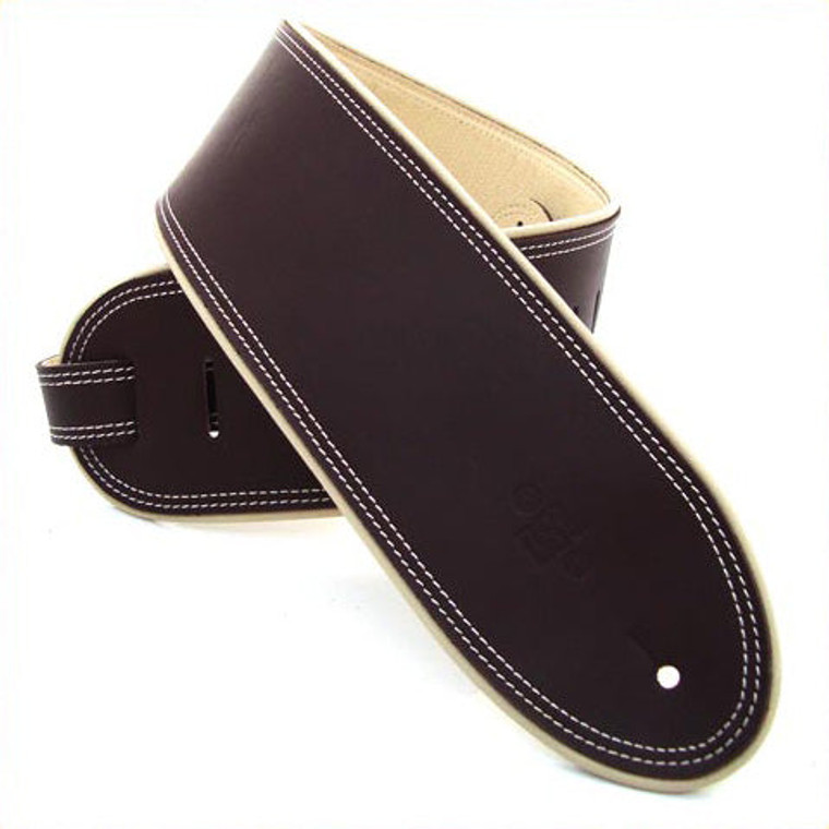 DSL Guitar Strap Leather 3.5" Brown/Beige GEP35 Saddle