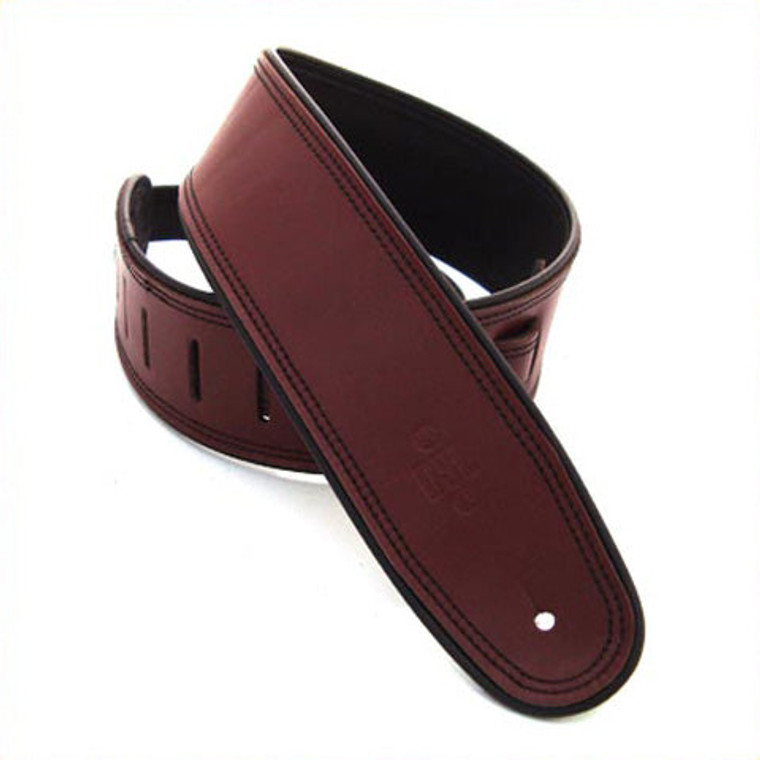 DSL Guitar Strap Leather 2.5" Brown/Black GEP25 Maroon