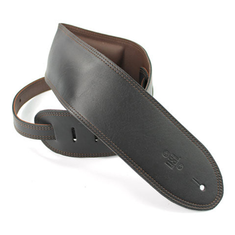 DSL Guitar Strap Leather 3.5" Black/Brown GEG35