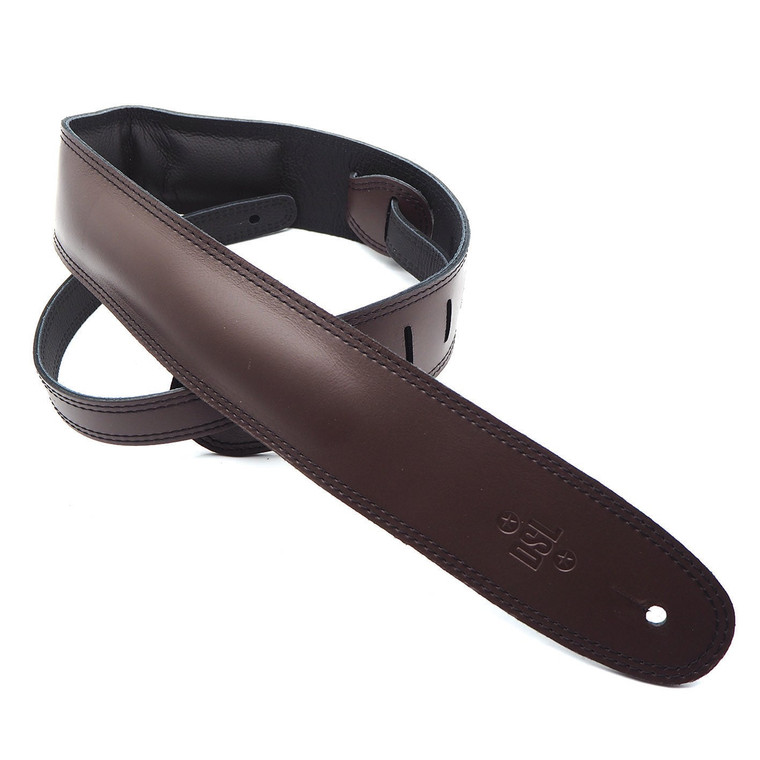 DSL Guitar Strap Leather 2.5" Brown/Black GEG25 Saddle Brown