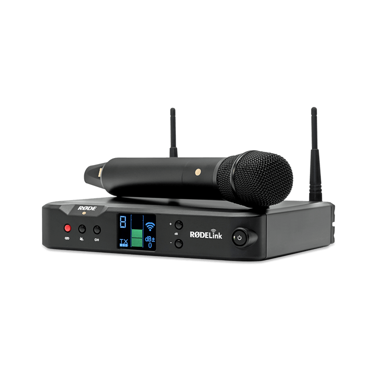 Rode RodeLink Performer Kit Wireless Handheld Microphone System, Digital Wireless Audio System with TX-M2 Handheld Condenser Mic, RX-DESK Receiver, and LB-1 Lithium-ion Rechargeable Battery - 2.4GHz.