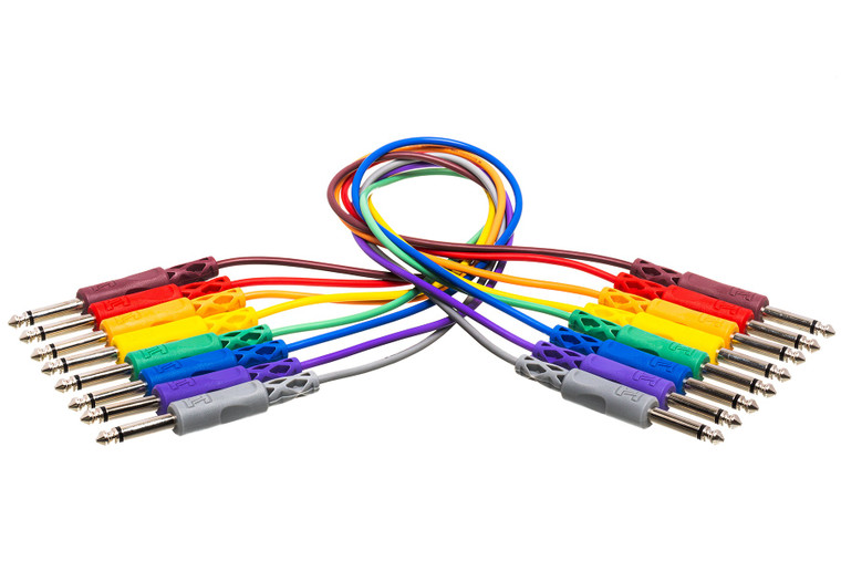 Hosa Unbalanced Patch Cables, 1/4 in TS to Same, 1.5 ft