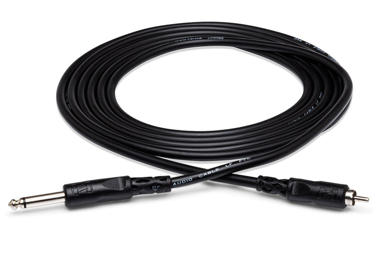 Hosa Unbalanced Interconnect, 1/4 in TS to RCA, 15 ft