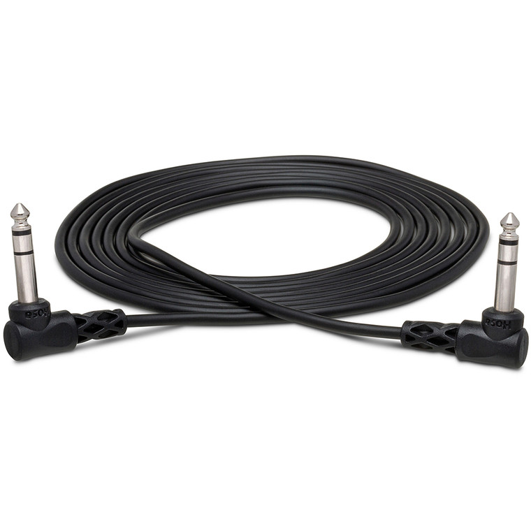 Hosa CSS-110RR Balanced Interconnect Cable - Right Angle 1/4-inch TRS Male to Right Angle 1/4-inch TRS Male - 10 foot