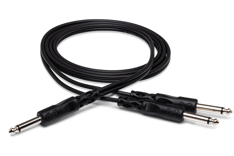 Hosa Y Cable, 1/4 in TS to Dual 1/4 in TS, 5 ft