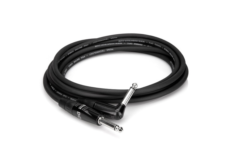 Hosa Pro Guitar Cable, REAN Straight to Right-angle, 25 ft