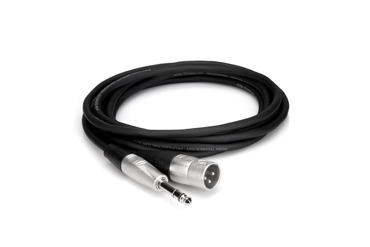 Hosa Pro Balanced Interconnect, REAN 1/4 in TRS to XLR3M, 10 ft