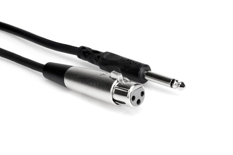 Hosa Unbalanced Interconnect, XLR3F to 1/4 in TS, 15 ft