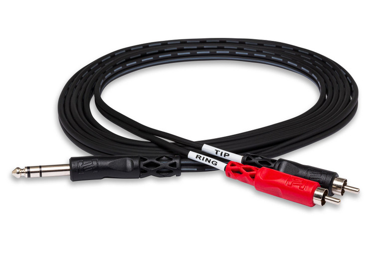 Hosa Insert Cable, 1/4 in TRS to Dual RCA, 3 m