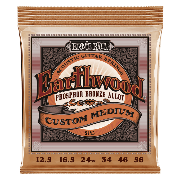 Ernie Ball Earthwood Phosphor Bronze Custom Light Acoustic Guitar String, 11.5 - 54 Gauge - Industrie Music