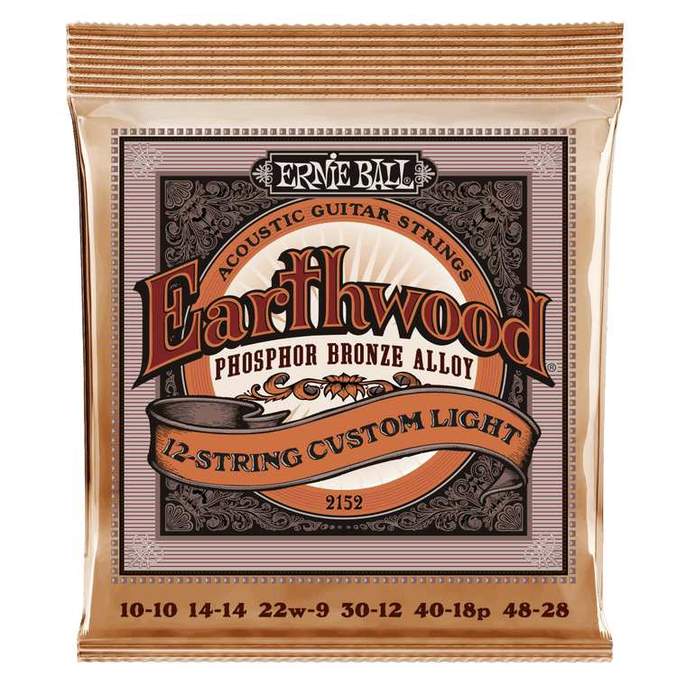 Ernie Ball Earthwood Custom 12-String Light Phosphor Bronze Acoustic Guitar Strings 10-48 - Industrie Music