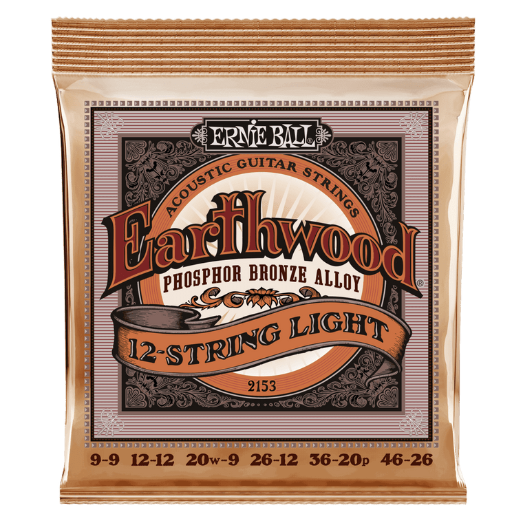 Ernie Ball Earthwood 12-String Light Phosphor Bronze Acoustic Guitar Strings - Industrie Music