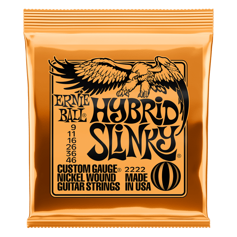 Ernie Ball Hybrid Slinky Nickel Wound Electric Guitar Strings, 9-46 Gauge - Industrie Music