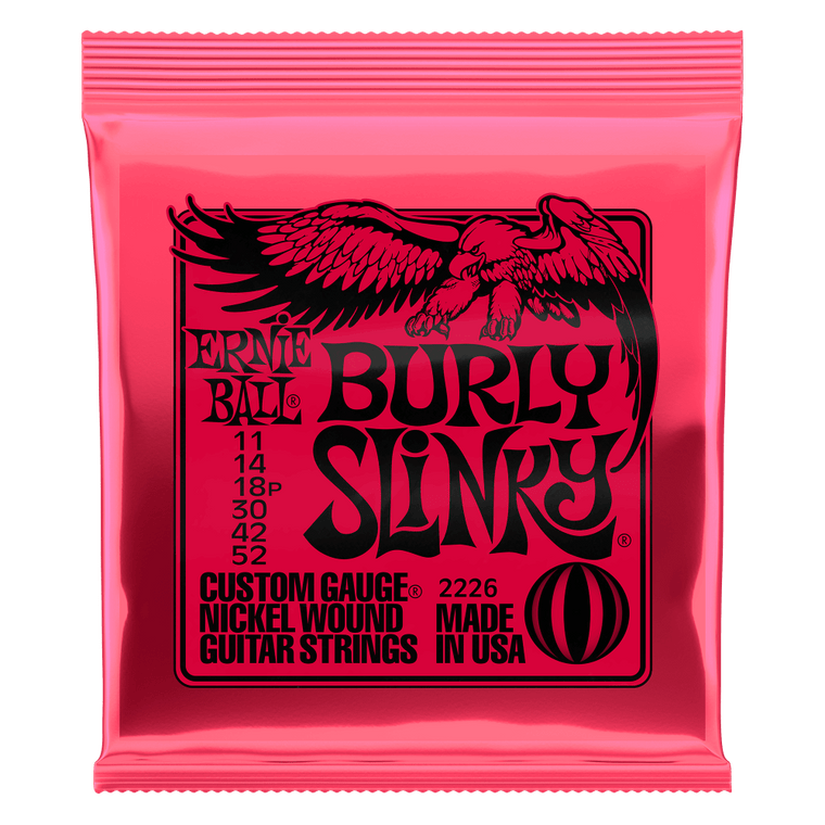 Ernie Ball Burly Slinky Nickelwound Electric Guitar Strings, 11-52 Gauge - Industrie Music