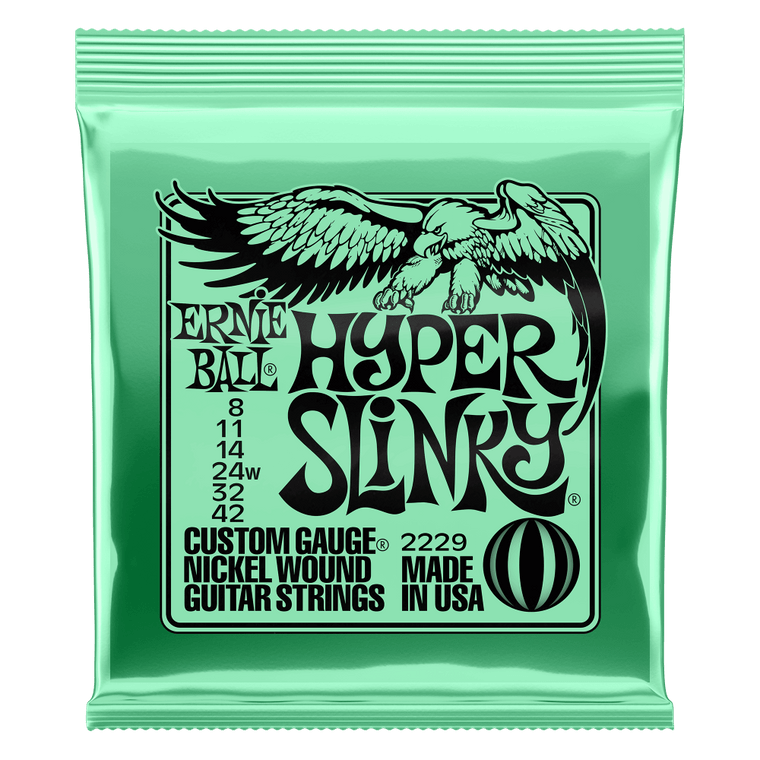 Ernie Ball Hyper Slinky Nickel Wound Electric Guitar Strings 8 - 42 Gauge - Industrie Music