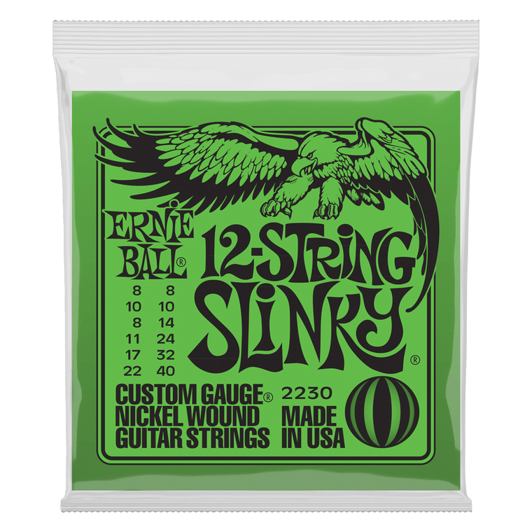 Ernie Ball Slinky 12-String Nickel Wound Electric Guitar Strings, 8-40 Gauge - Industrie Music