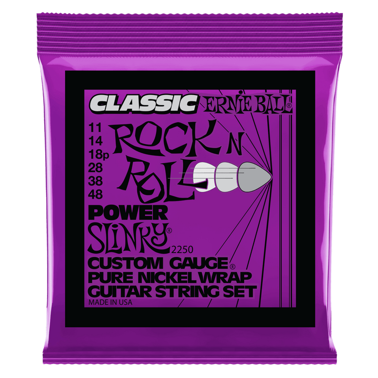 Ernie Ball Power Slinky Classic Rock n Roll Pure Nickel Wrap Electric Guitar Strings 11-48 Gauge - Industrie Music