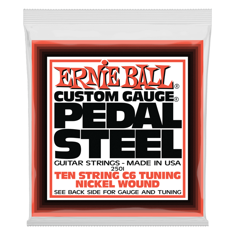 Ernie Ball Pedal Steel 10-String C6 Tuning Nickel Wound Electric Guitar Strings 12-66 Gauge - Industrie Music