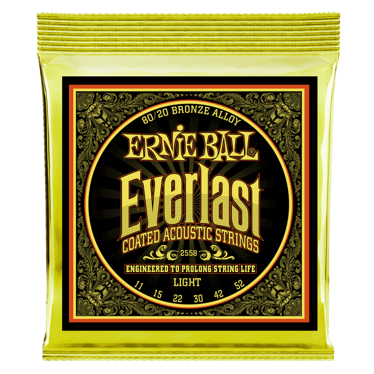Ernie Ball Everlast Light Coated 80/20 Bronze Acoustic Guitar String, 11-52 Gauge - Industrie Music