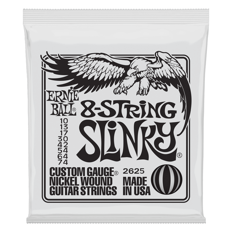 Ernie Ball Slinky Nickel Wound Electric Guitar 8-String 10-74 Gauge - Industrie Music