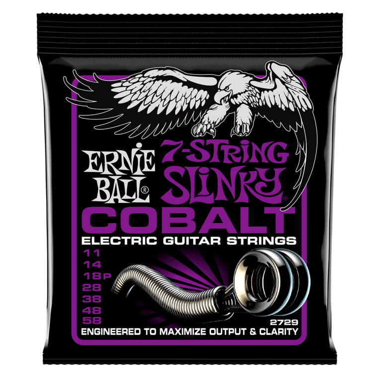 Ernie Ball Power Slinky Cobalt 7-String Electric Guitar Strings 11-58 Gauge - Industrie Music