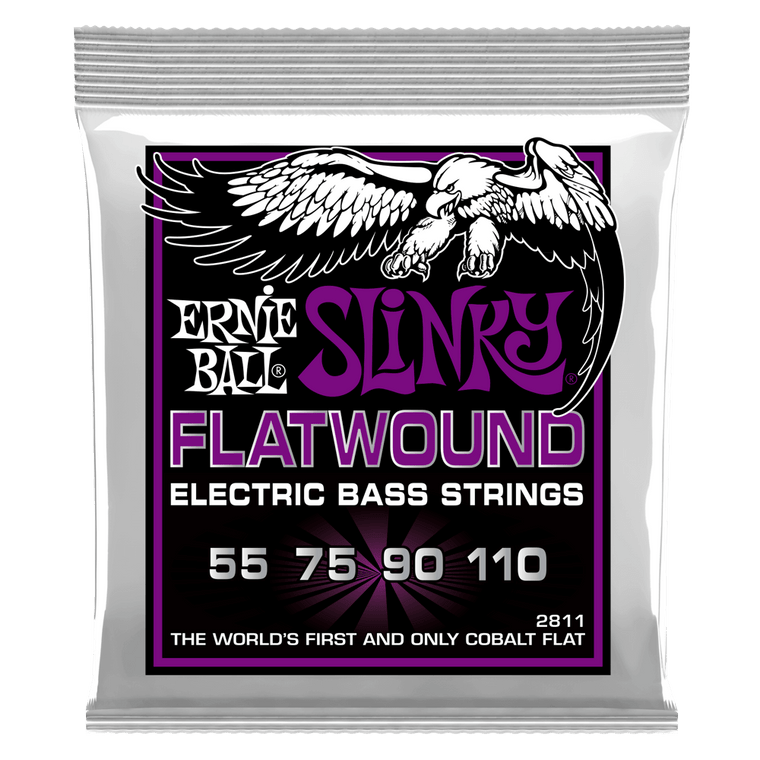 Ernie Ball Power Slinky Flat wound Electric Bass Strings 55-110 Gauge - Industrie Music