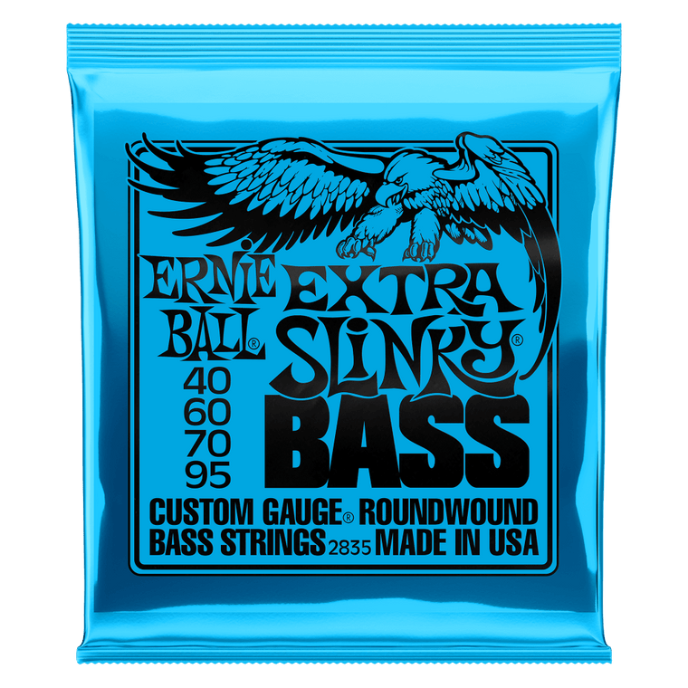 Ernie Ball Extra Slinky Nickel Wound Electric Bass String, 40-95 Gauge - Industrie Music