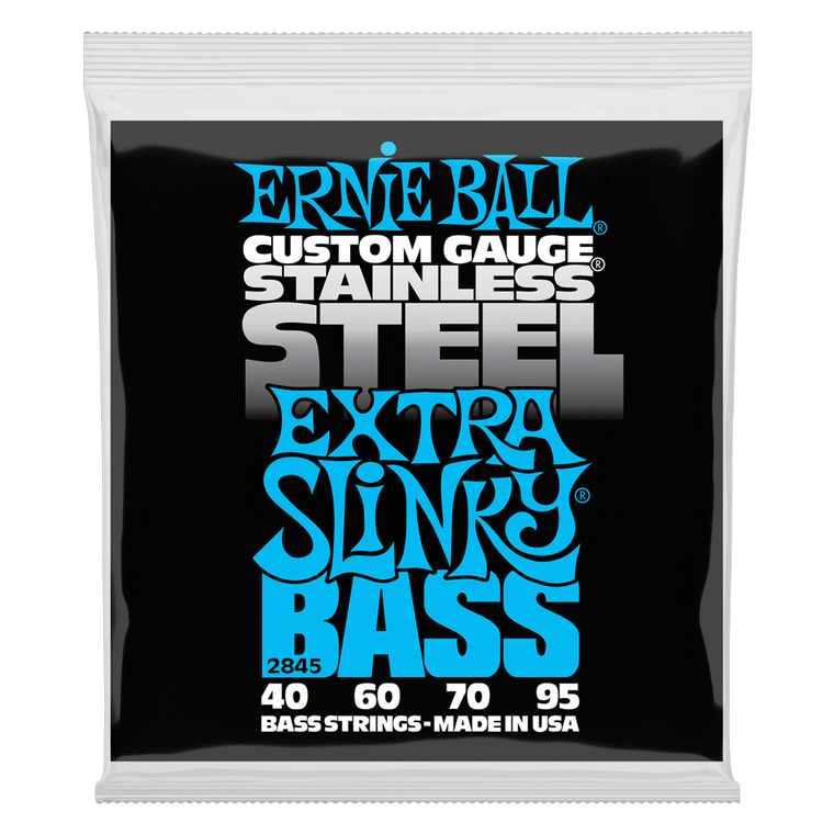 Ernie Ball Extra Slinky Stainless Steel Electric Bass String, 40-95 Gauge - Industrie Music