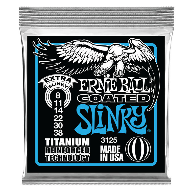 Ernie Ball Extra Slinky Coated Titanium RPS Electric Guitar String, 8-38 Gauge - Industrie Music