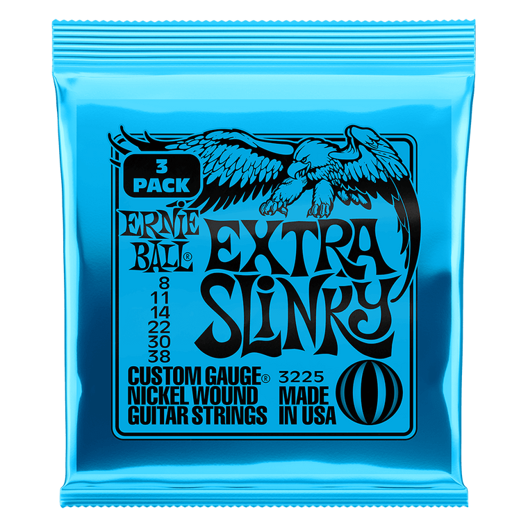 Ernie Ball Extra Slinky Nckl Wnd Elec Gtr Strings 3 Pk 8 38 - Industrie Music
