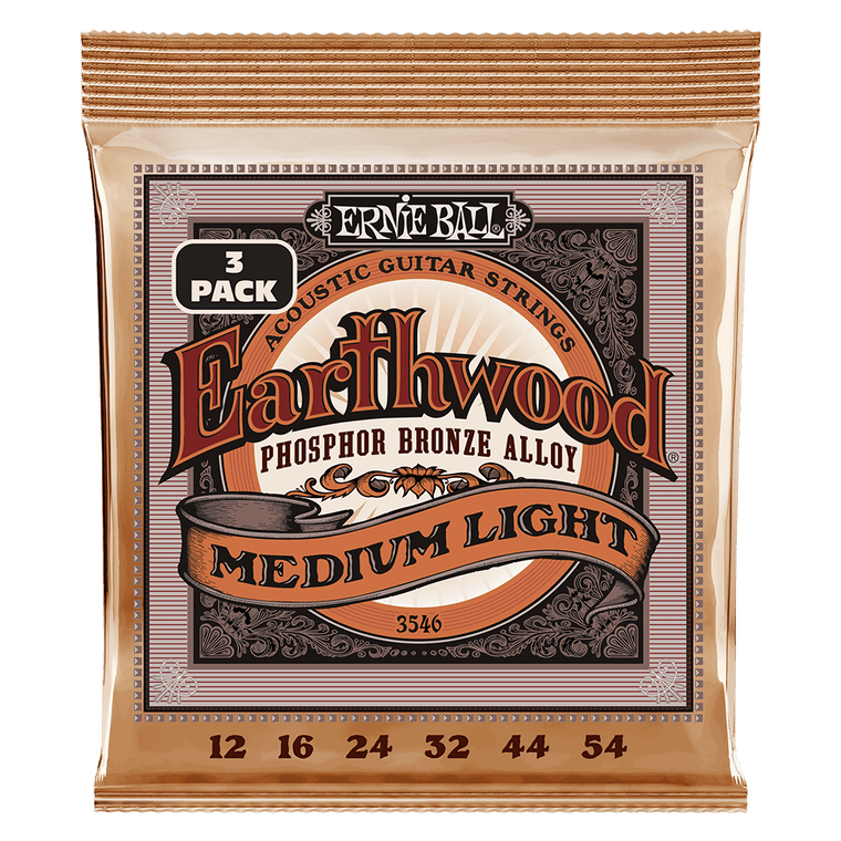 Ernie Ball Earthwood Med Light Phos Brnz Ac Gtr Strings 3 Pk 12 54 - Industrie Music