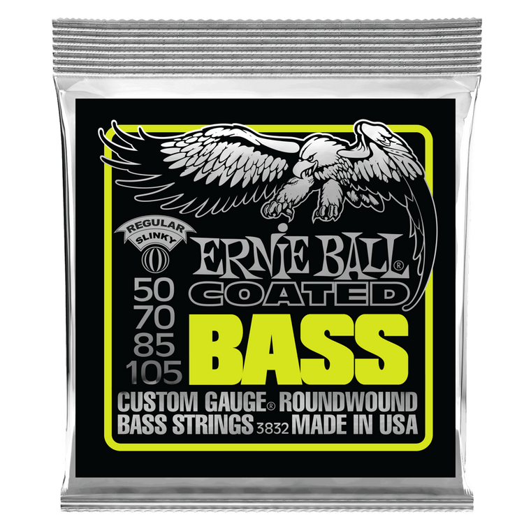 Ernie Ball Regular Slinky Coated Electric Bass Strings, 50-105 Gauge - Industrie Music