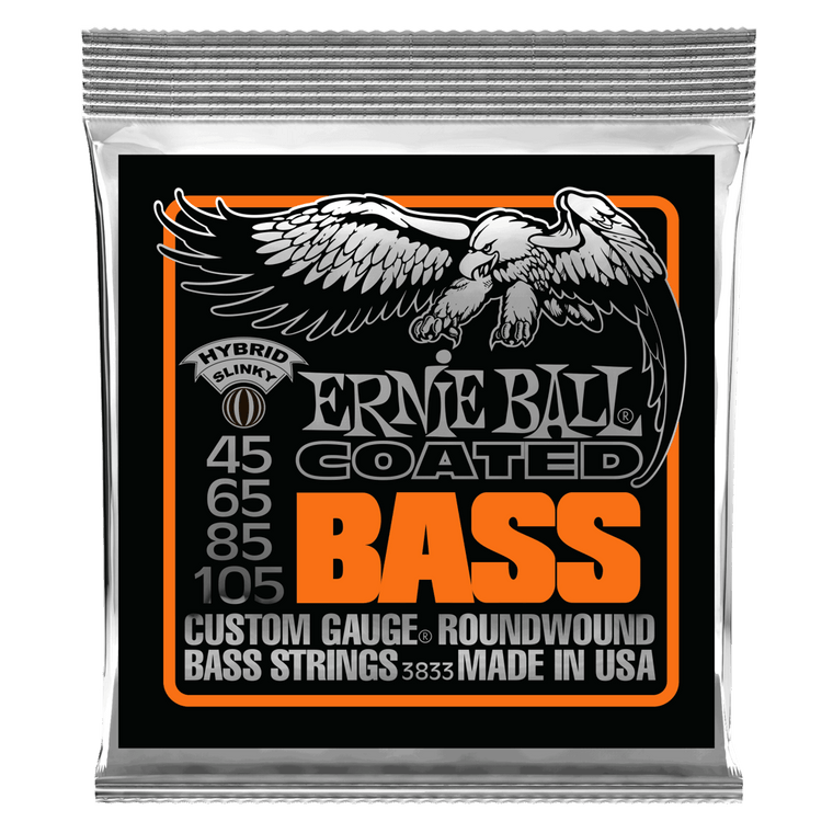 Ernie Ball Hybrid Slinky Coated Electric Bass Strings, 45-105 Gauge - Industrie Music