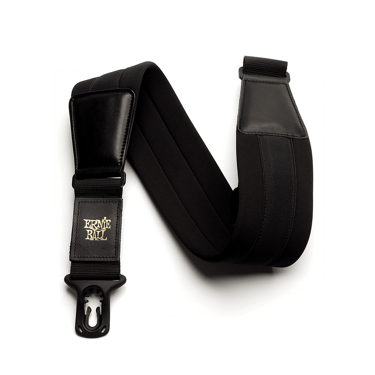 Ernie Ball Wide Neoprene Polylock Comfort Guitar Strap, Black - Industrie Music