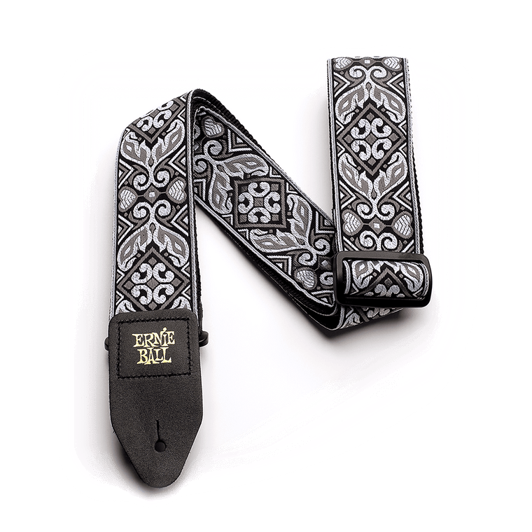 Ernie Ball Tribal Jacquard Guitar Strap, Silver - Industrie Music