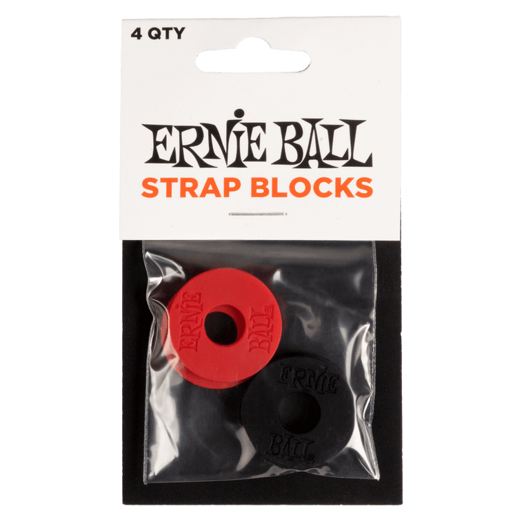 Ernie Ball Strap Blocks 4-Pack - Black and Red	 - Industrie Music