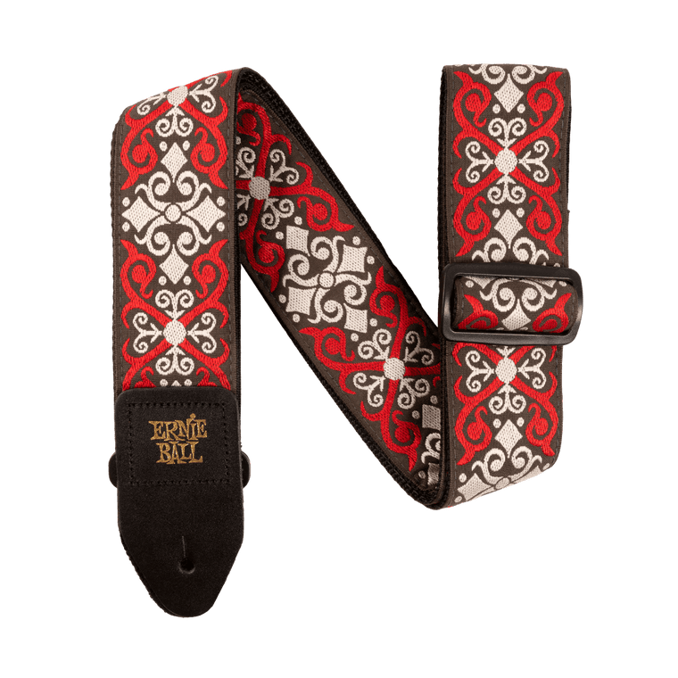 Ernie Ball Red Trellis Jacquard Strap - Industrie Music