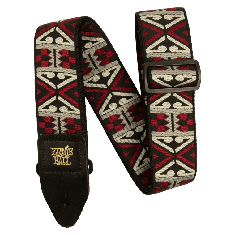 Ernie Ball Primal Red Jacquard Strap - Industrie Music