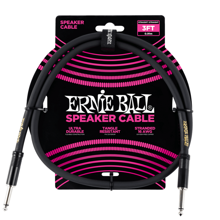 Ernie Ball Straight Speaker Cable, 1 Meter - Industrie Music
