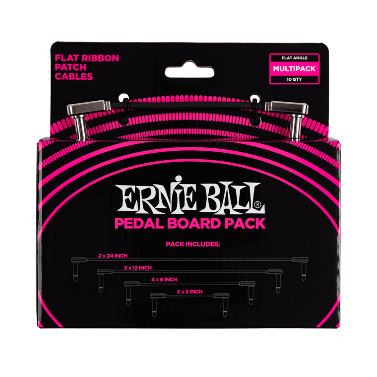 Ernie Ball Flat Ribbon Patch Cables Pedalboard Multi-Pack - Industrie Music