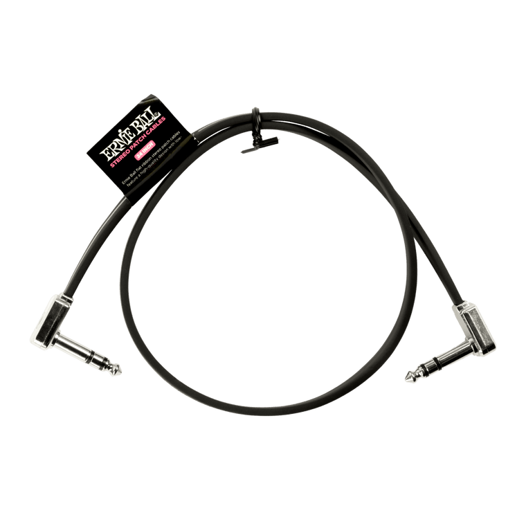 Ernie Ball 24" Flat Ribbon Stereo Patch Cable Black - Industrie Music