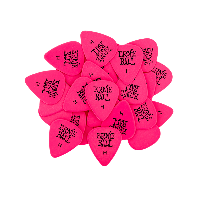 Ernie Ball Heavy Pink Cellulose Picks, bag of 144   - Industrie Music