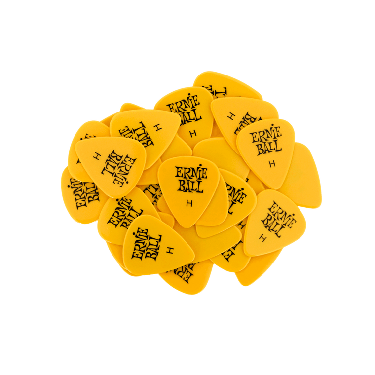 Ernie Ball Heavy Yellow Cellulose Picks, bag of 144   - Industrie Music