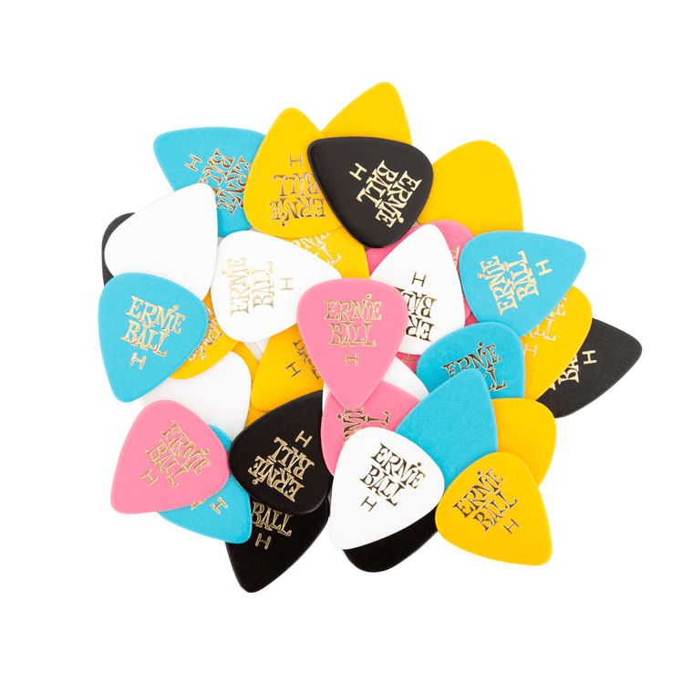 Ernie Ball Heavy Assorted Color Cellulose Picks, bag of 144   - Industrie Music