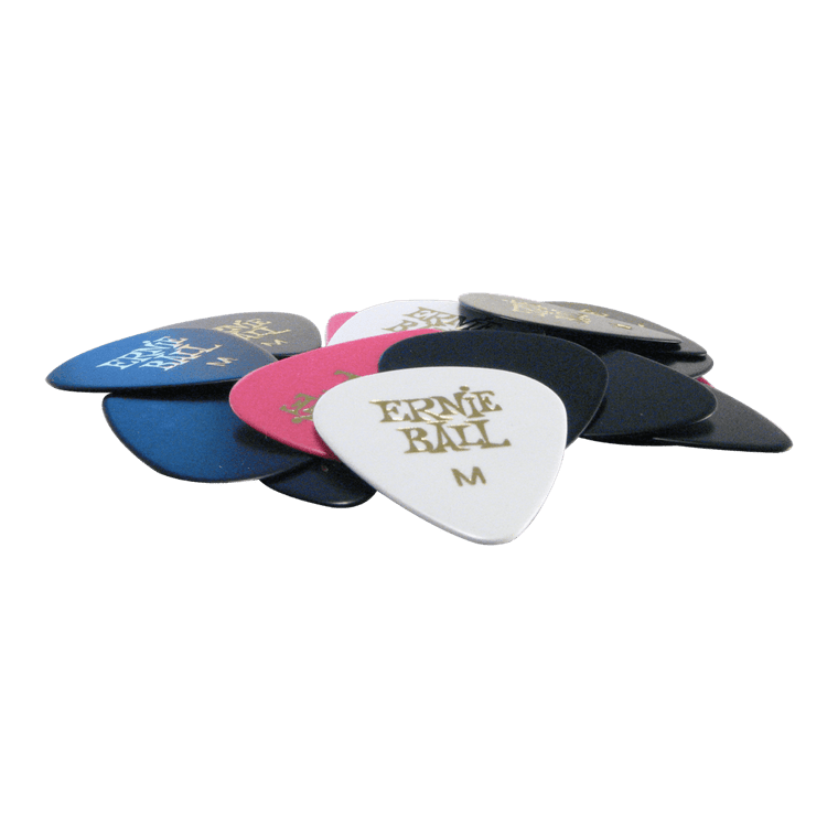 Ernie Ball 24-Piece Medium Assorted Color Cellulose Guitar Picks Bag, 0.72mm Size - Industrie Music