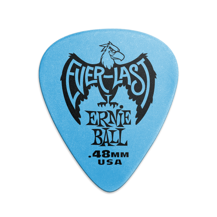 Ernie Ball 0.48 mm Everlast Picks 12 Pack, Blue - Industrie Music