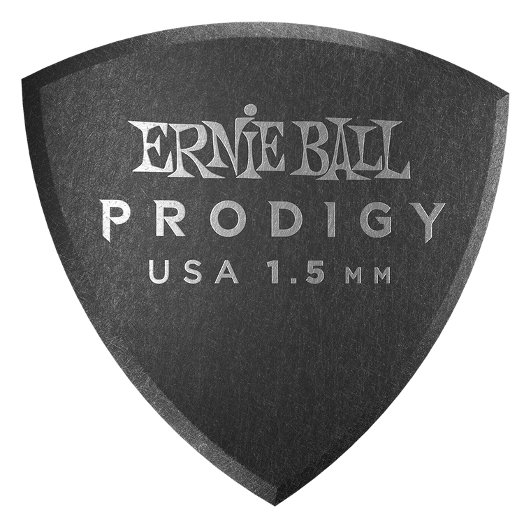 Ernie Ball 1.5 mm Large Shield Prodigy Picks 6 Pack, Black - Industrie Music